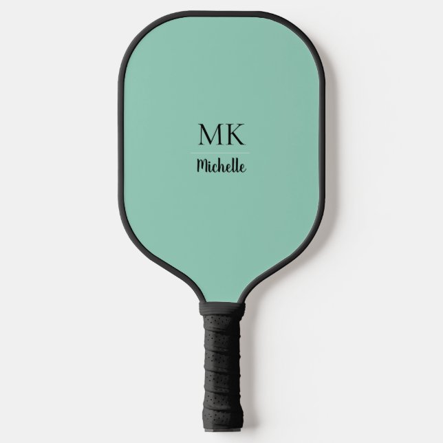 Green Minimalist Custom Name Pickleball Paddle (Vorderseite)