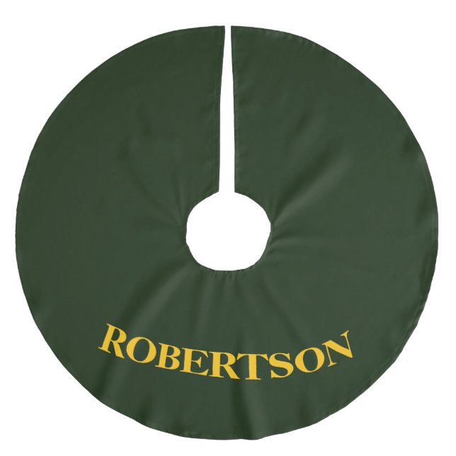 Green minimalist custom name  polyester weihnachtsbaumdecke (Vorderseite)