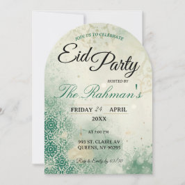 Green Minimalist elegant Eid Party Invitation Card Einladung