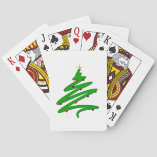 Green Minimalistisch Christmas Tree Doodle Spielkarten