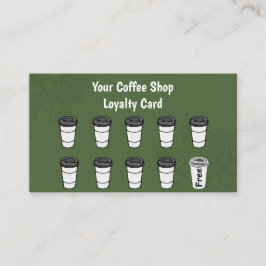 Green Minimalistisch Coffee Loyalty Card Treuekarte