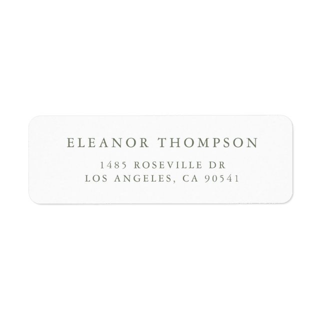 Green Minimalistisch Serif Typografie Personalisie (Vorne)