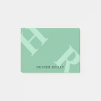 Green & Mint Tilted Initials & Name