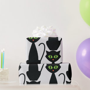Green Mit Augen Black Cat Geschenkpapier