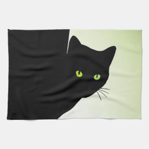 Green Mit Augen Black Cat Geschirrtuch