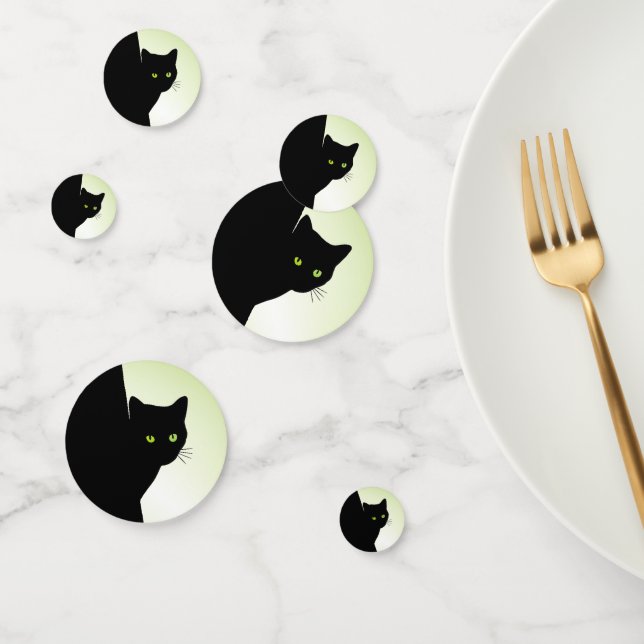 Green Mit Augen Black Cat Konfetti (Gruppe)