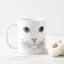 Green Mit Augen Cat Coffee Tasse