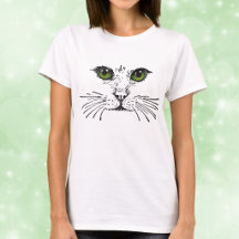 Green Mit Augen Cat Face Whiskers