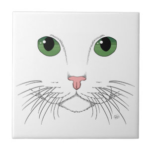 Green Mit Augen Cat Keramik Tile Fliese