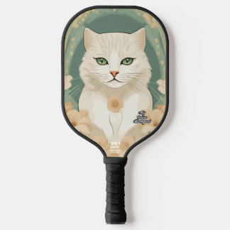 Green-Mit Augen Cat Personalisiert Pickleball Padd Schläger