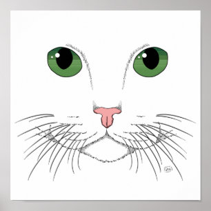 Green Mit Augen Cat Poster