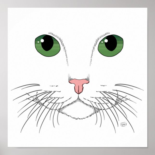 Green Mit Augen Cat Poster (Vorne)