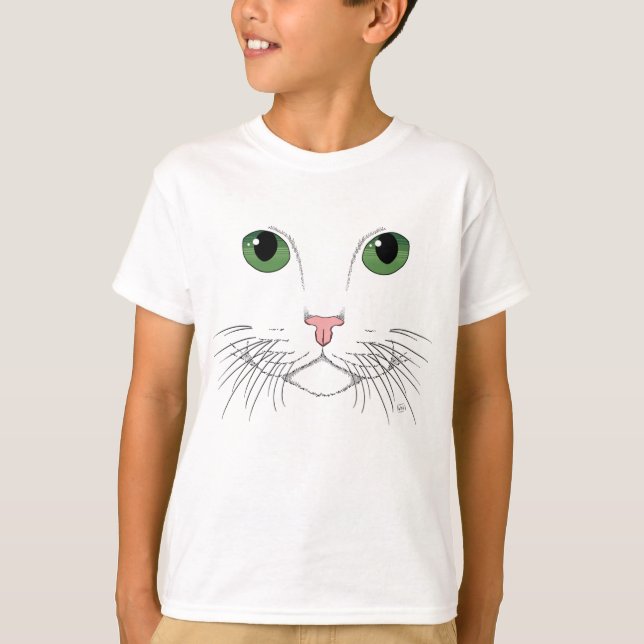 Green Mit Augen Cat T - Shirt (Vorderseite)