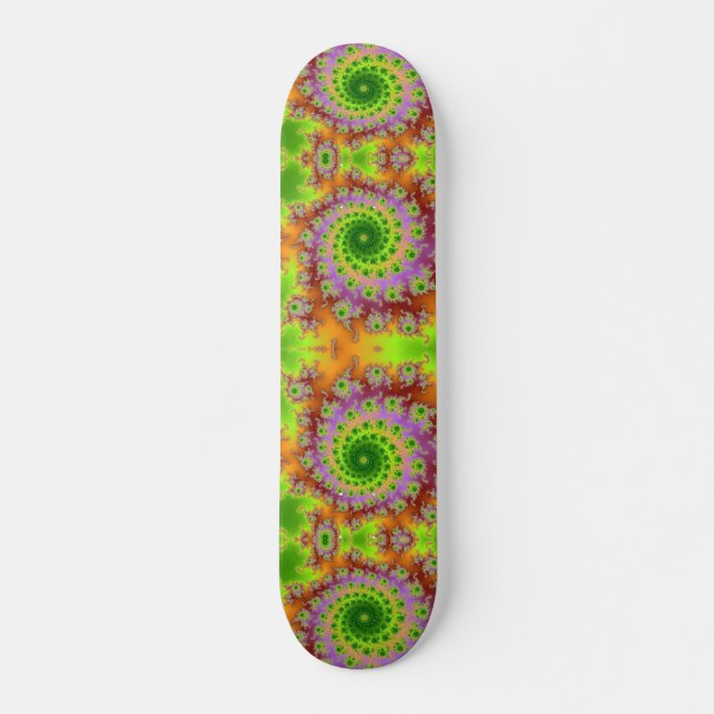 Green Mit Augen Fraktal Skateboard (Vorne)