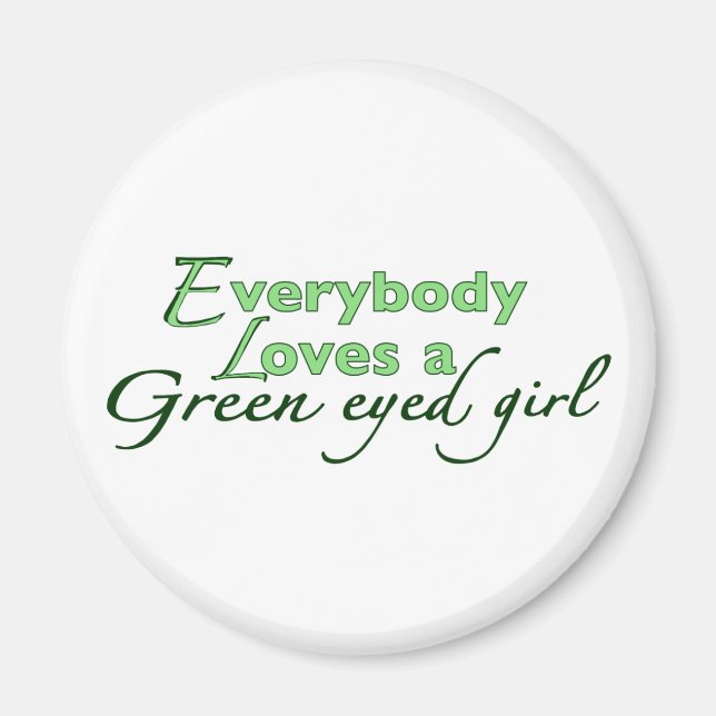 Green Mit Augen Girl Magnet (Vorne)