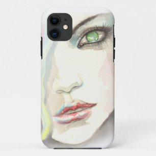 Green Mit Augen Girl Modern Fine Art iPhone 5 Fall Case-Mate iPhone Hülle
