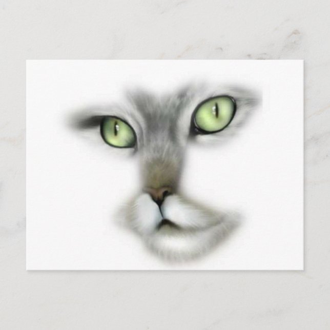 Green Mit Augen Kitty Postkarte (Vorderseite)