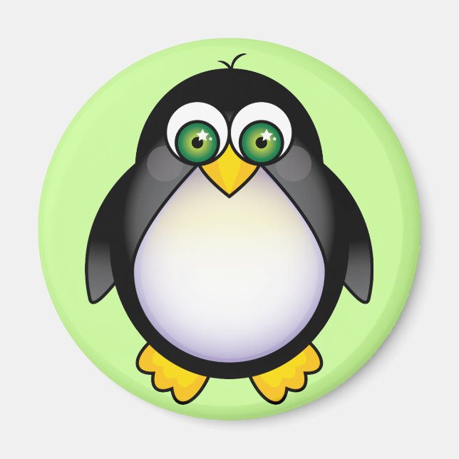Green Mit Augen Pinguin Cartoon Magnet (Vorne)