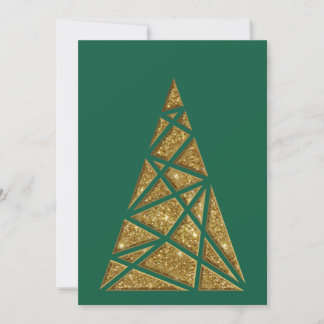 Green mit Gold Christmas Tree Flat Note Card Mitteilungskarte