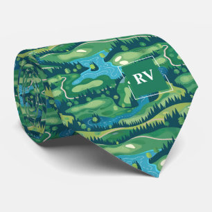 Green Mit Monogramm Golf Course Krawatte