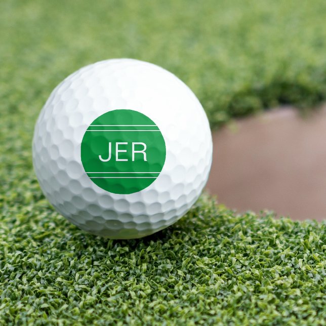 Green Mit Monogramm Initial Personalisiert Golfer Golfball (Von Creator hochgeladen)