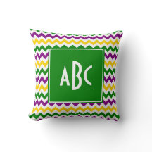 Green Mit Monogramm Mardi Gras Zigzag