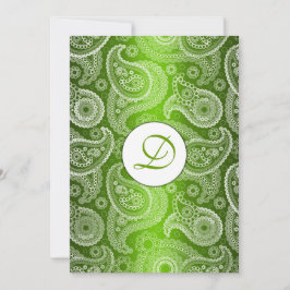 Green Mit Monogramm Paisley Wedding Einladung