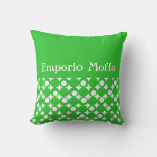 Green Mod Ball Design @ Emporio Moffa mit Text Kissen