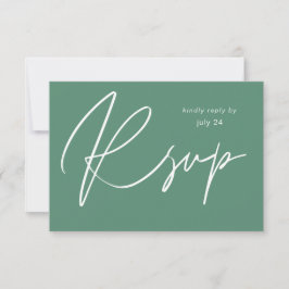 Green MOD Calligraphy w Meal RSVP Card Karte