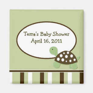 GREEN MOD TURTLE Baby Dusche Gefallen Magnet