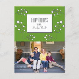 Green Modern Berry Holiday Foto Postkarte