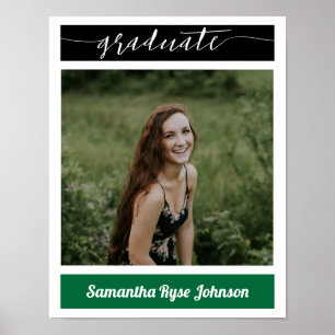 Green Modern Block Foto Abschluss Poster