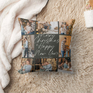 Green Modern Boho 8 Foto Collage Weihnachten Kissen