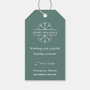 Green Modern Christmas Business Logo QR Code Chic Geschenkanhänger