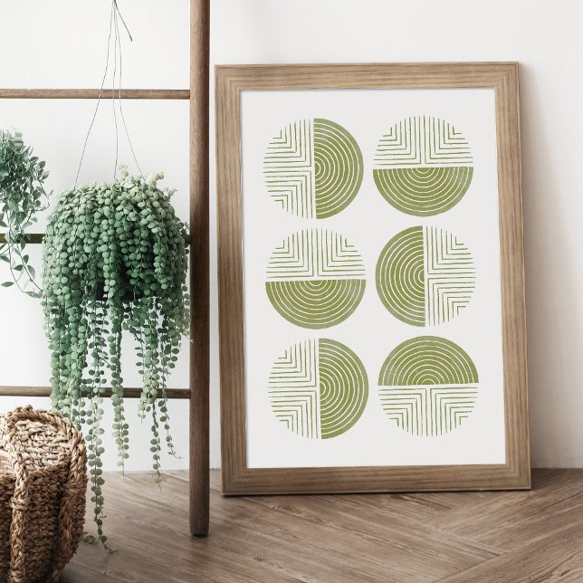 Green Modern Circle Geometric Art Print Poster (Von Creator hochgeladen)