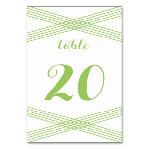 Green Modern Deko Table Card Tischnummer
