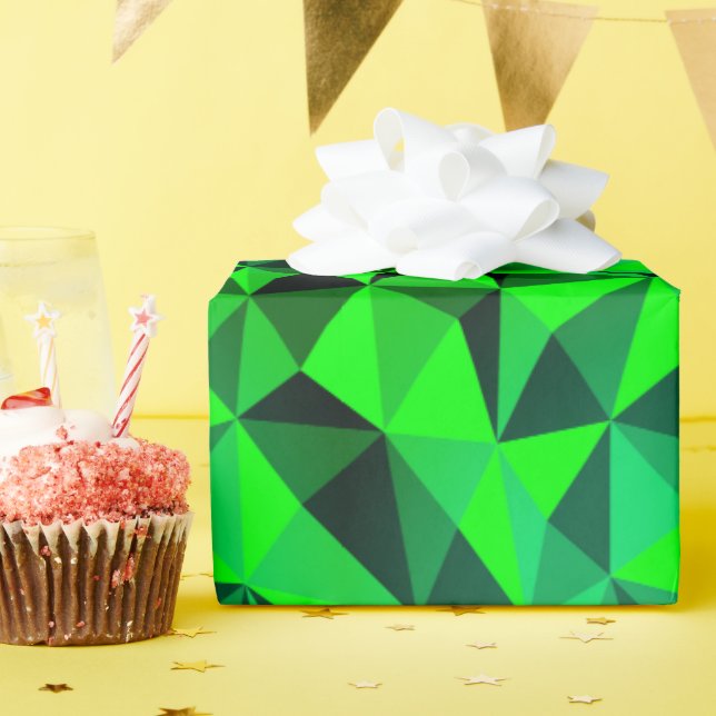 Green Modern Futuristic Abstrakt St Patricks Party Geschenkpapier (Geburtstagsparty)