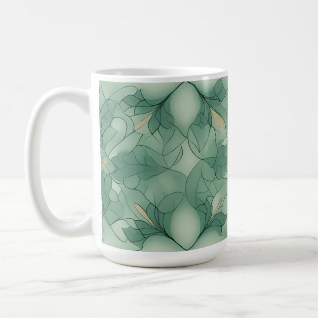 Green Modern Geo Muster Kaffeetasse (Links)