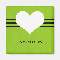 Green Modern Heart Magnet
