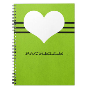 Green Modern Heart Notebook Notizblock
