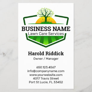 Green Modern Landscaping Lawn Care Logo Flyer