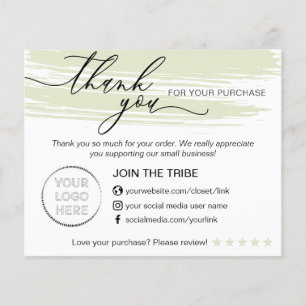 Green Modern Online Store Small Business Thank you Flyer