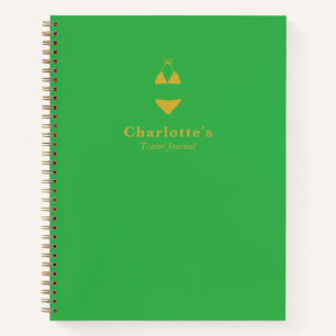 Green Modern Personalisiert Travel Notebook Notizbuch