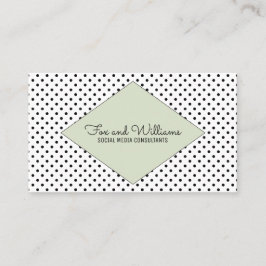 Green Modern Polka Dots Business Card Visitenkarte