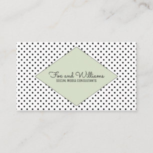 Green Modern Polka Dots Business Card Visitenkarte