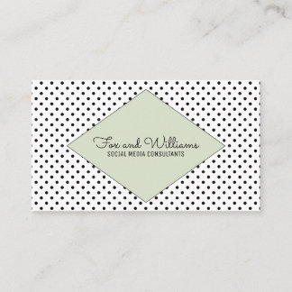 Green Modern Polka Dots Business Card Visitenkarte