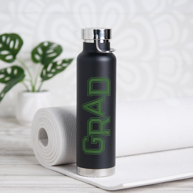 Green Modern Simple High School Grad Abschluss Trinkflasche (Yoga)