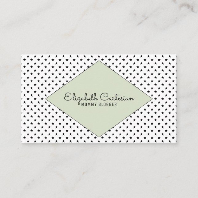 Green Modern Stars Business Card Telefonnummerkarte (Vorderseite)