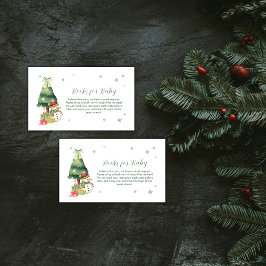 Green Modern Winter Snowman Books For Baby Shower Begleitkarte