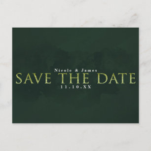 GREEN Moderner Chic SAVE THE DATE Hochzeitsfeier V Postkarte